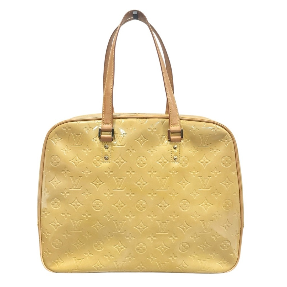 Louis Vuitton Beige Yellow Vernis & Vachetta Leather Sutton Briefcase Tote - Picture 9 of 14